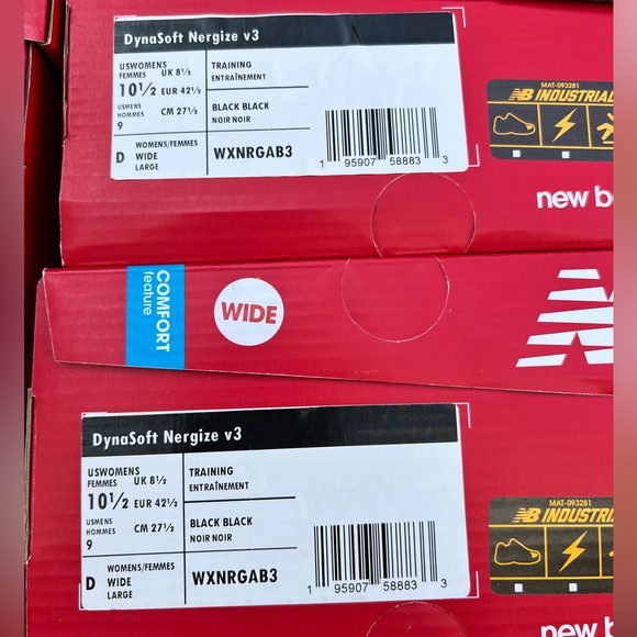 New Balance Unisex Work Shoes Dyna Soft Nergize V3 Black D-Width Slip Resistant - Picture 10 of 11